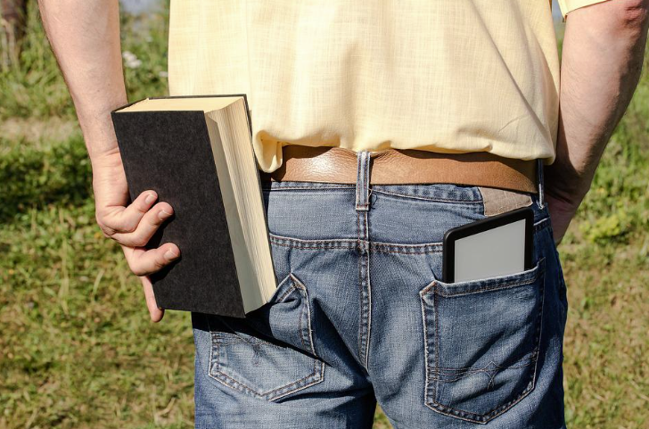 carrying an ebook